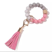 Load image into Gallery viewer, Silicone Bead Wristlet Keychain
