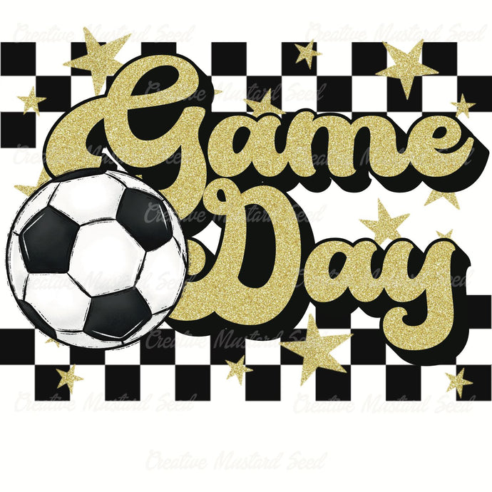 Soccer Game Day Gold Glitter Race Stripe | Digital Download